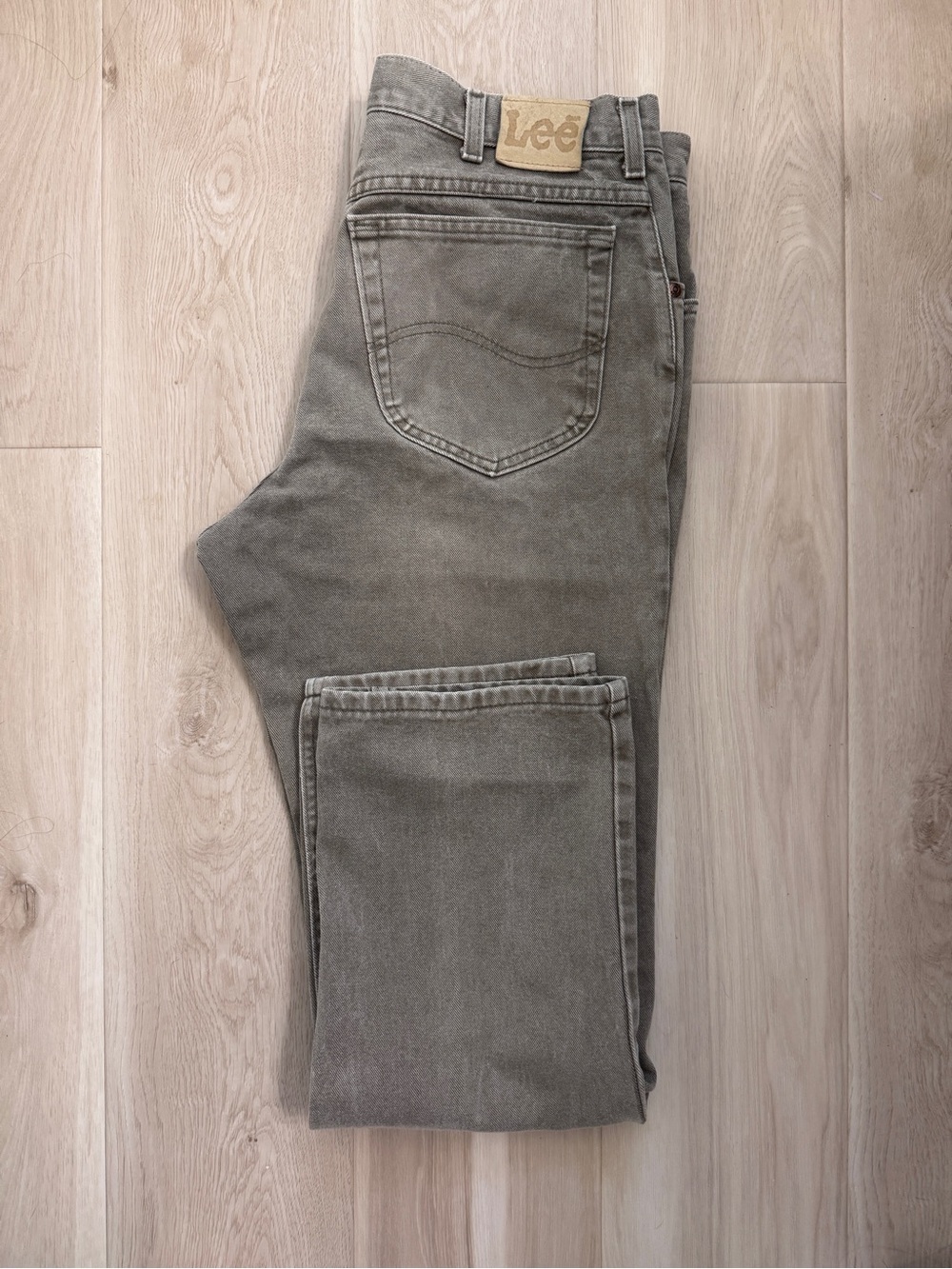 VTG Lee Men’s Gray / Olive Green Straight-Leg Jeans Size 36x30
